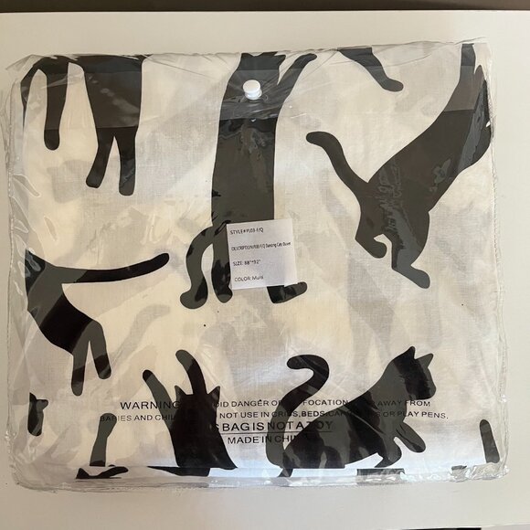 NEW CATS ModCloth 349 100% Cotton Full/Queen Duvet Set and Standard Sham Set - Picture 3 of 5